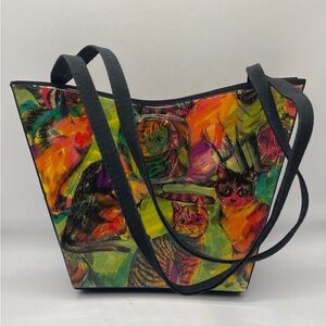 Colorful Cat Print Tote Bag